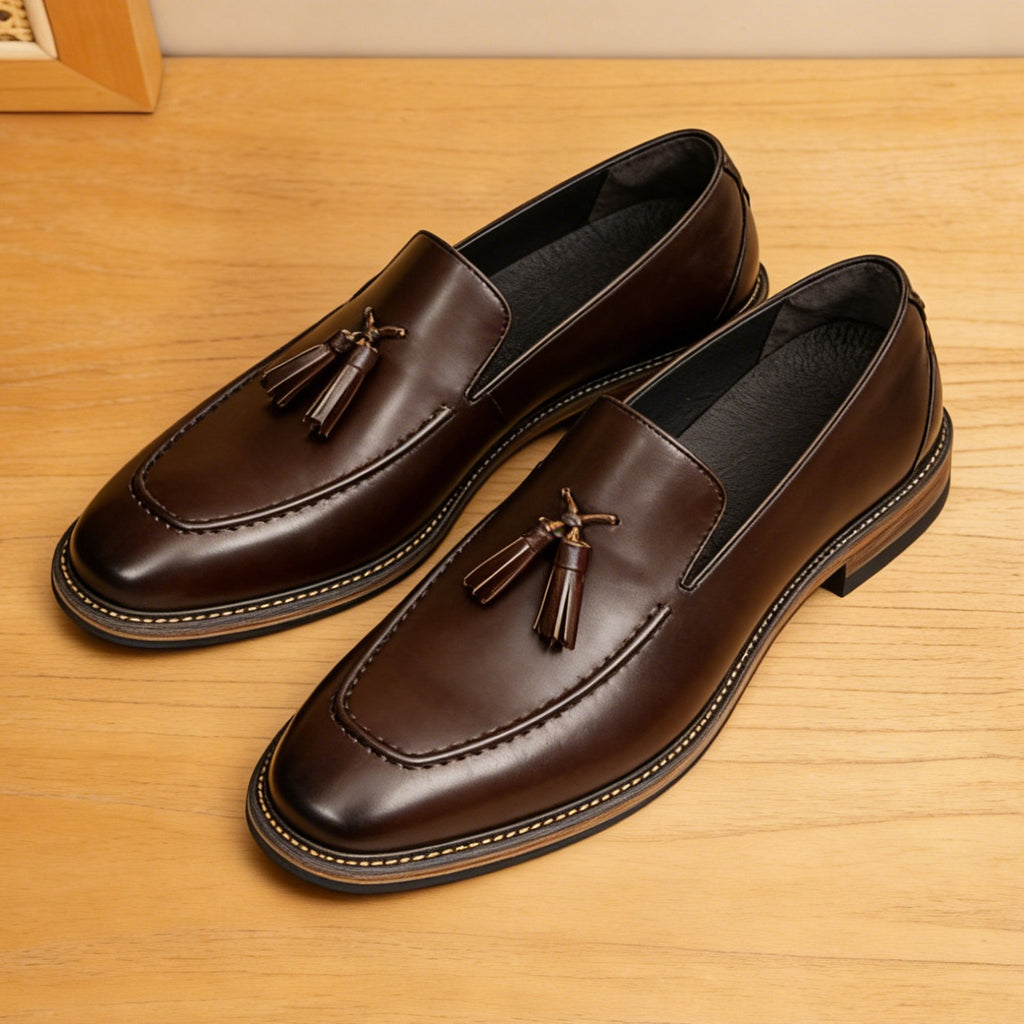 Men's Classic Leather Tassel Business Dress Loafers