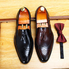 Men's Classic Leather Brogue Tassel Loafers