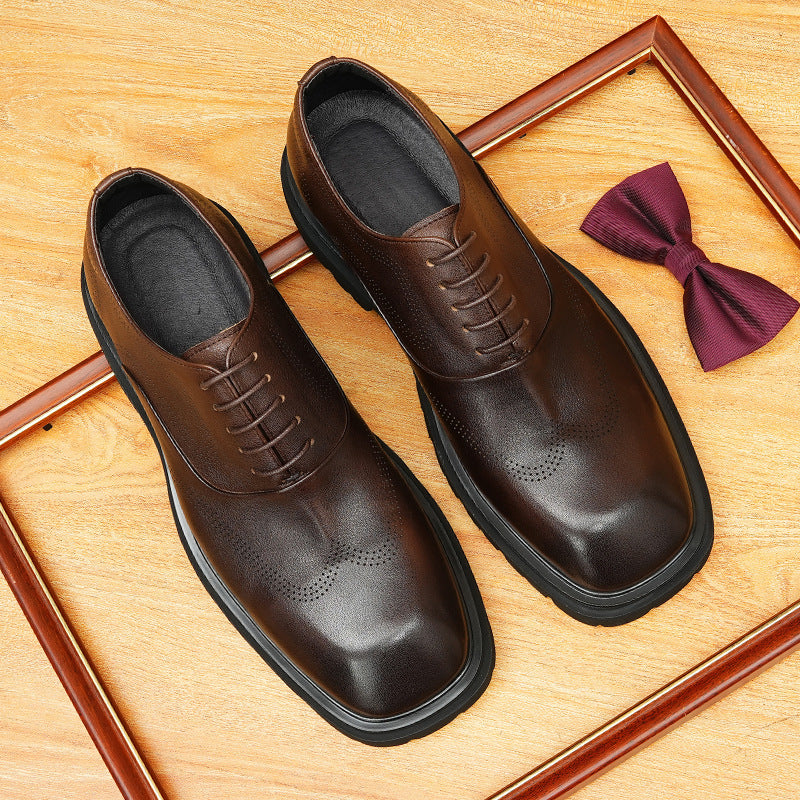 Dark Brown Lace-up Oxford Shoes to wear with Chinos and Slacks