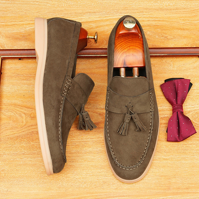 Men's Suede Tassel Casual Dress Loafers