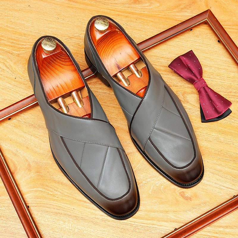 Men's Paneled Slip-On Leather Formal Loafers