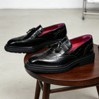 Men's Crocodile Embossed Tassel Brogue Dress Loafers
