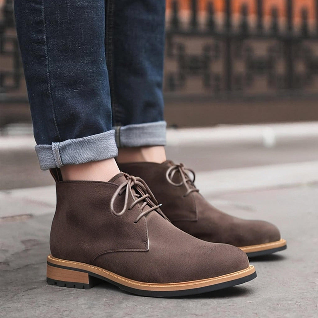 Plain Toe Suede Chukka Boots for Men