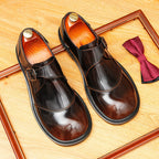 Men's Classic Round Toe Single Monk Strap Leather Formal Shoes