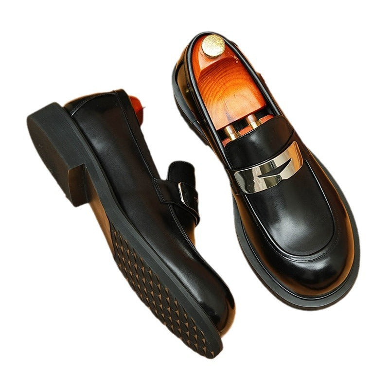 Men's Classic Round Toe Slip-On Leather Loafers
