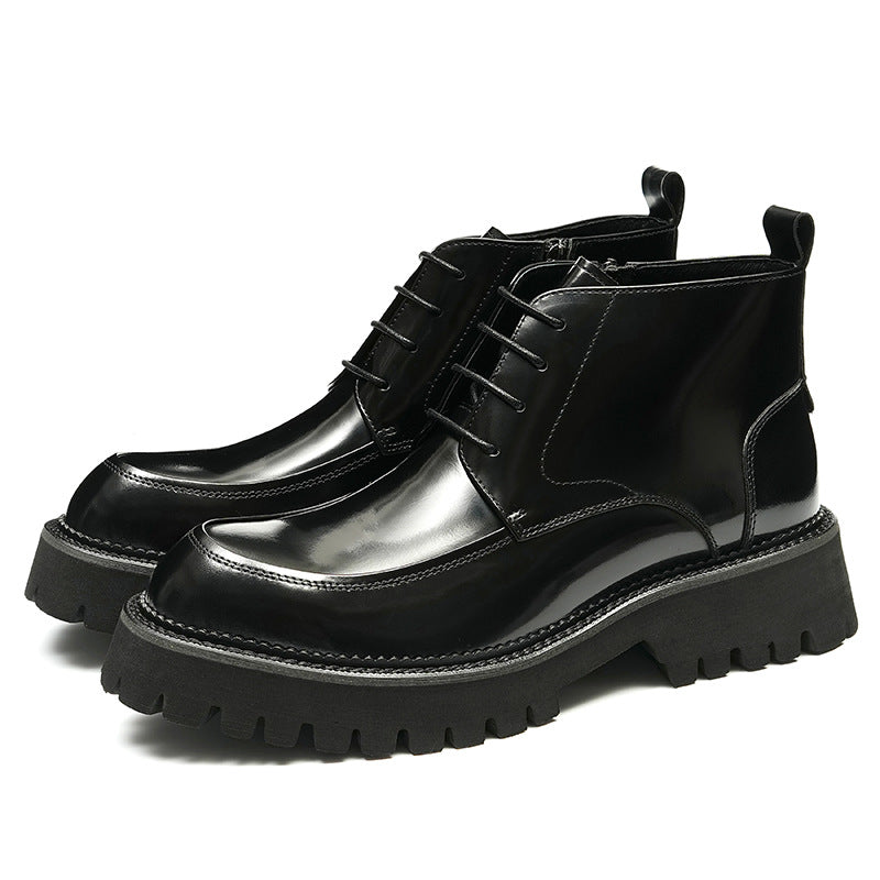 Bottines habillées en cuir pour homme avec fermeture éclair - Style Chelsea britannique