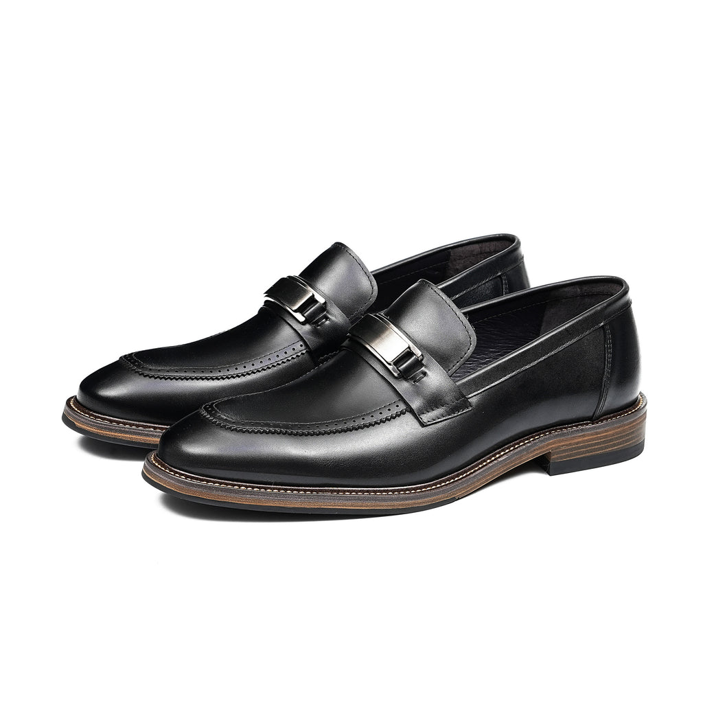 Men's Vintage Pointed Toe Leather Wedding Dress Loafers