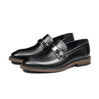 Men's Vintage Pointed Toe Leather Wedding Dress Loafers