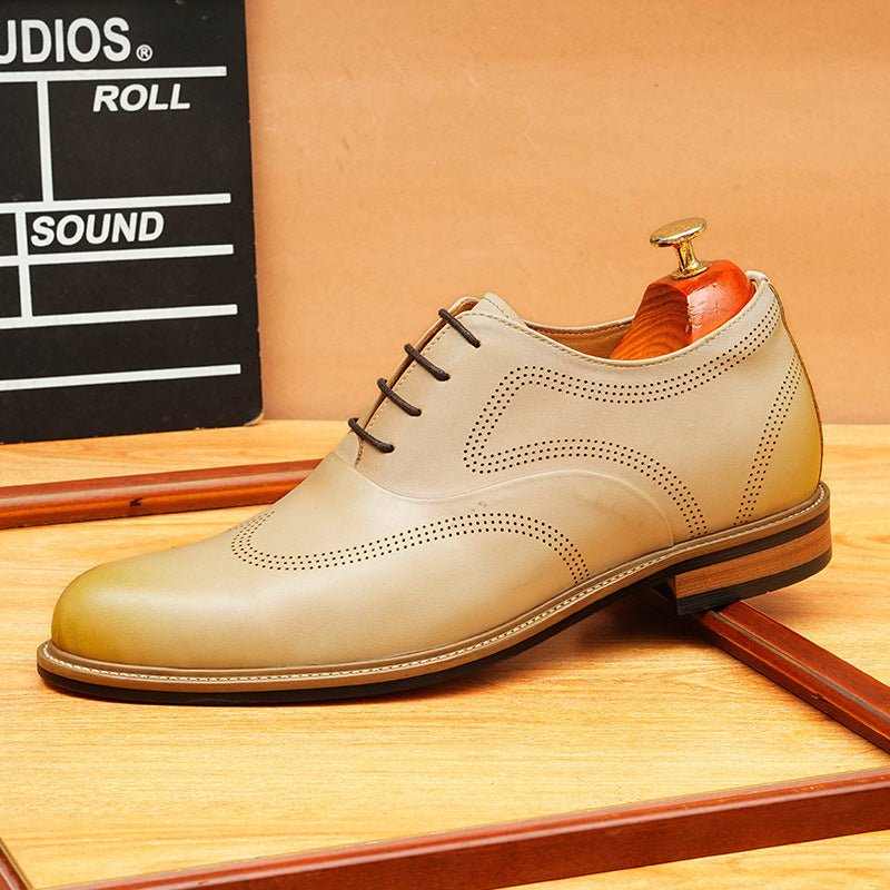 bomeishoes classic formal shoes for men Lace-up Brogue Oxford shoes