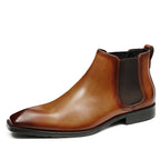 Men's Fashion Pointed Slip-On Leather Chelsea Boots