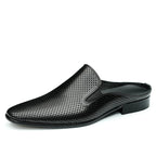Men's Cutout Leather Closed-Toe Mule Loafers