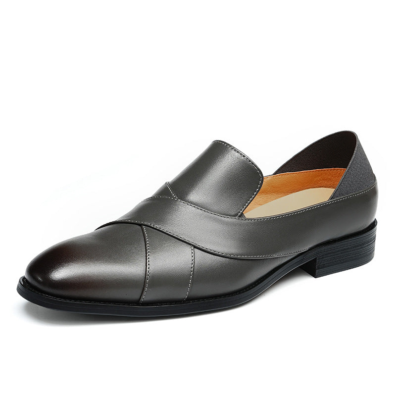 Men's High-Gloss Patchwork Leather Dress Loafers