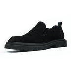 Men's Vintage Suede Broad Square Toe Platform Loafers