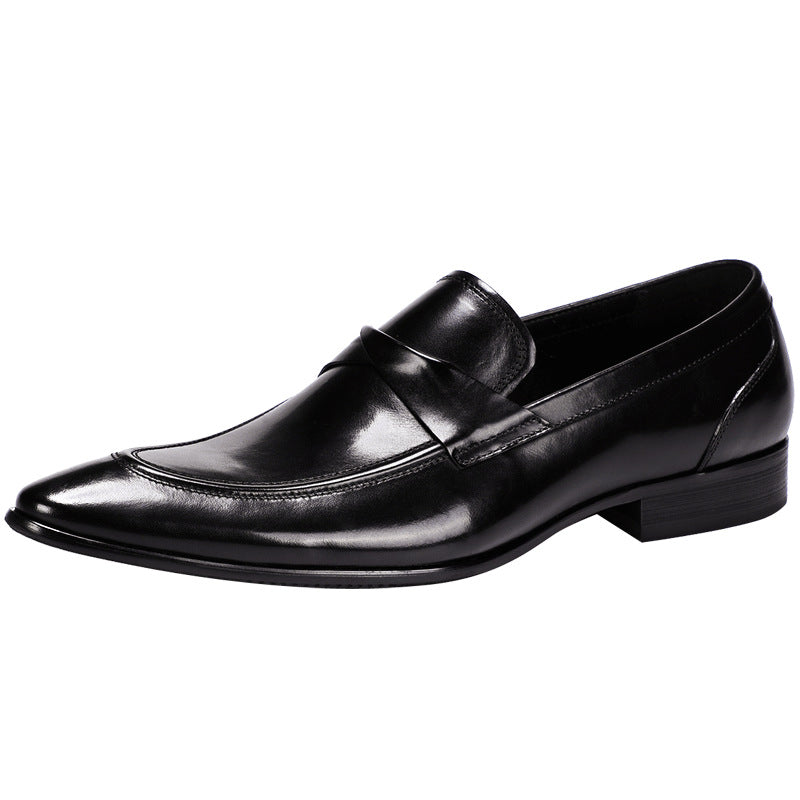 Men's Vintage Pointed Toe Slip-On Leather Loafers
