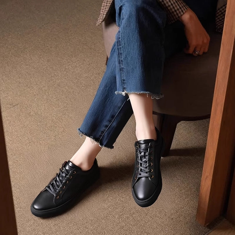 Men's Luxury Full-Grain Leather Low-Top Sneakers