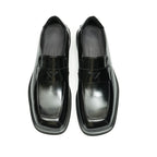 Men's Patent Leather Square Toe Slip-On Loafers