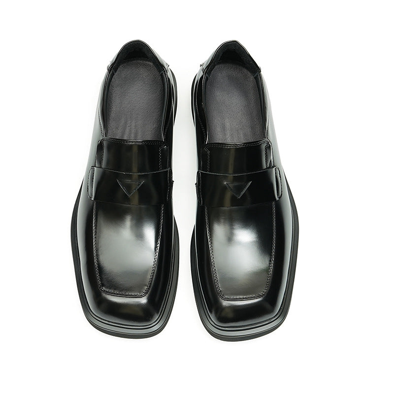 Men's Patent Leather Square Toe Slip-On Loafers