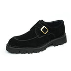 Men's Pointed Toe Suede Single Monk Strap Formal Shoes