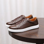 Men's Premium Minimalist Patina Leather Casual Sneakers