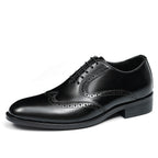 Men's Wingtip Brogue Chisel Toe Leather Oxfords