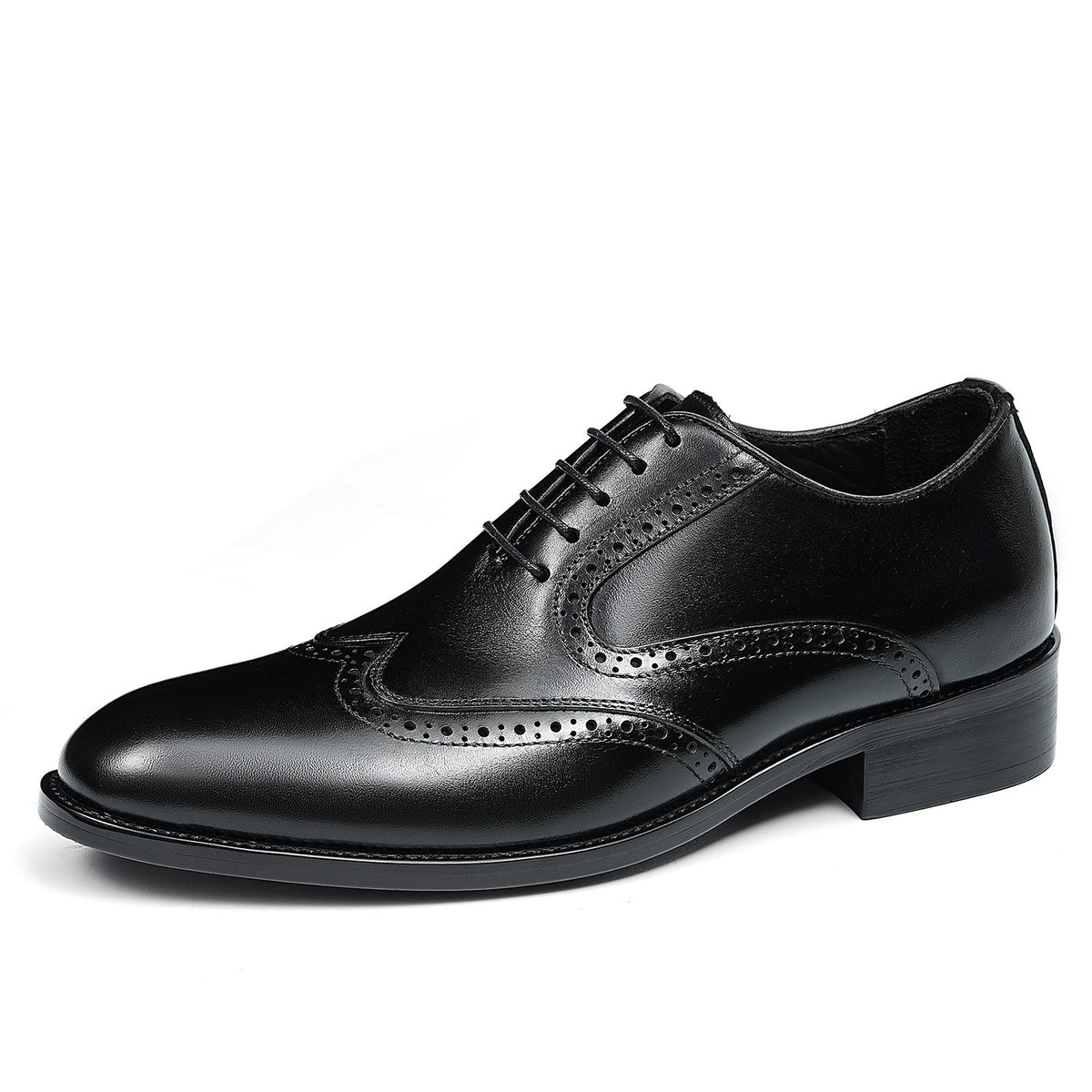 Men's Wingtip Brogue Chisel Toe Leather Oxfords