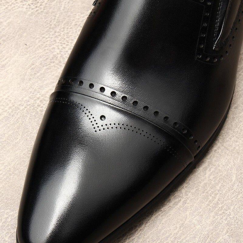 Men's Stitched Cap Toe Pointed Dress Loafers