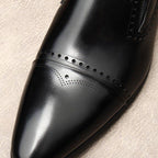 Men's Stitched Cap Toe Pointed Dress Loafers