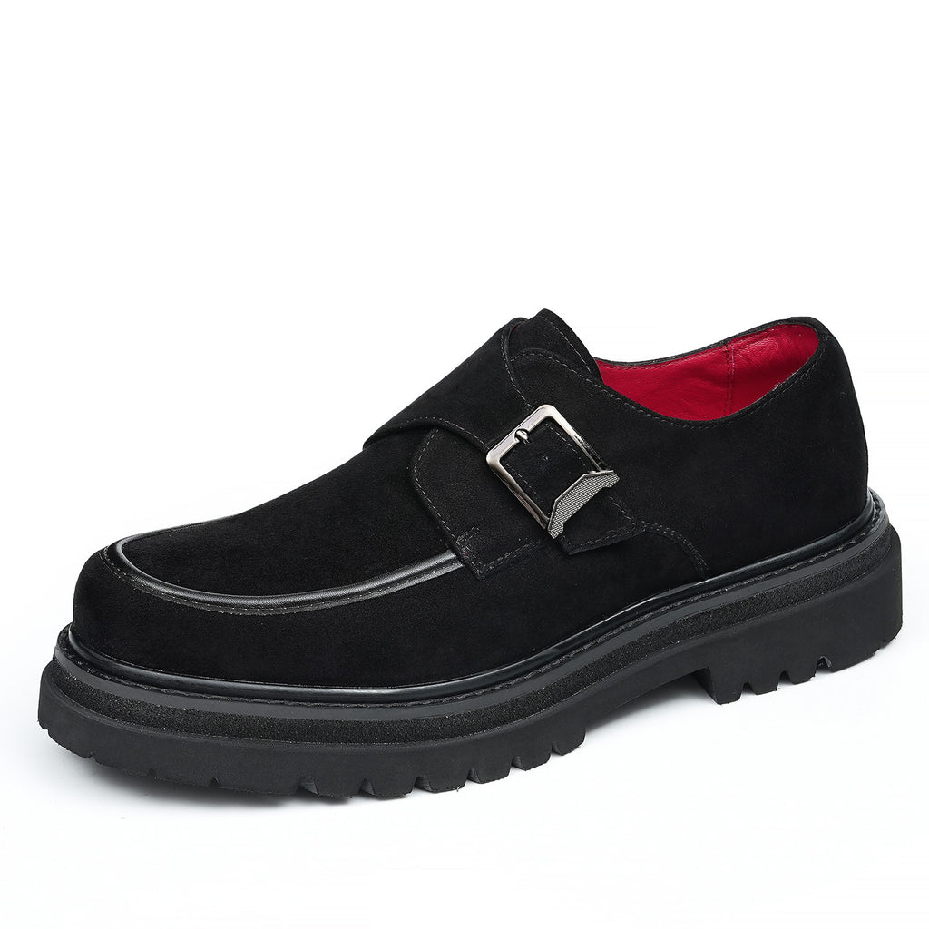 Men's Round Toe Suede Single Monk Strap Formal Shoes