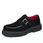 Men's Round Toe Suede Single Monk Strap Formal Shoes