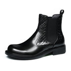 Men's Classic Round Toe Slip-On Leather Chelsea Boots