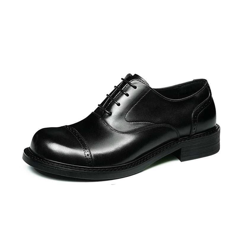 bomeishoes Round toe formal party wear shoes men Lace-up Dress shoes