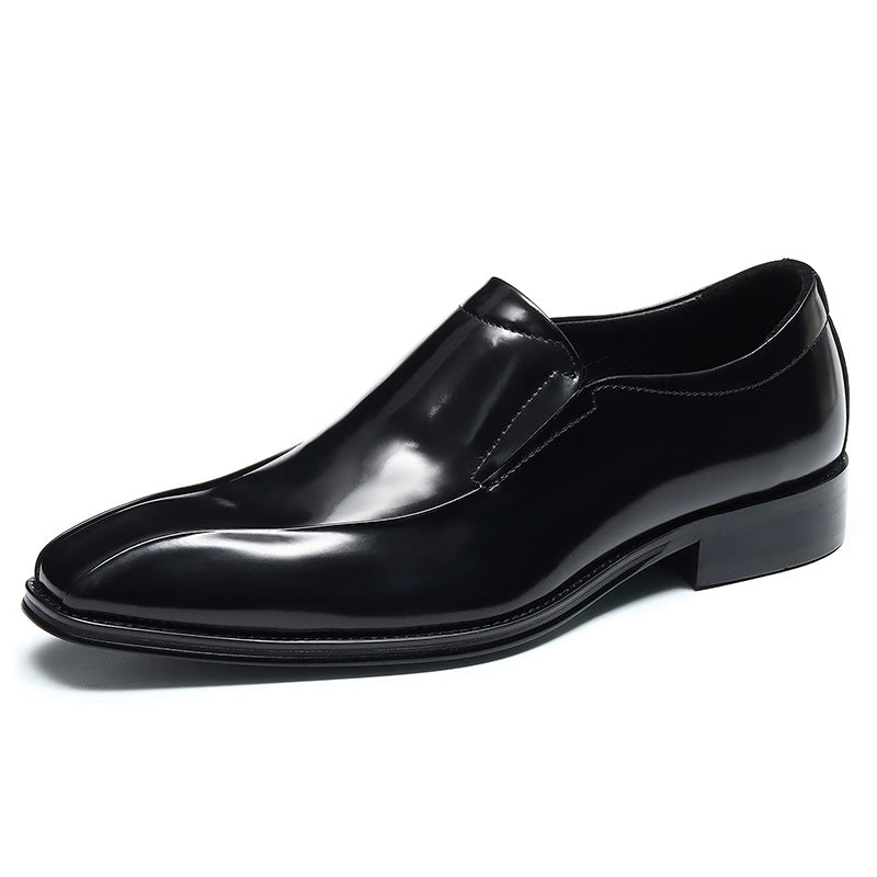 Men's Burnished Patent Leather Pointed Toe Loafers