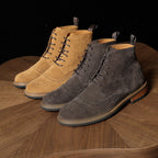 Men's Suede Wingtip Brogue Lace-Up Ankle Dress Boots