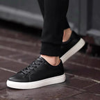 Men's Classic Triple-White Leather Low-Top Sneakers