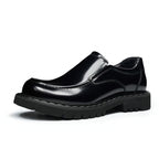 Men's Polished Round Toe Thick Sole Leather Loafers