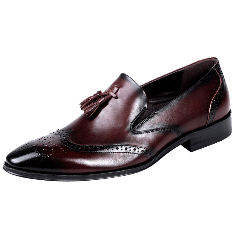 Men's Classic Leather Brogue Tassel Loafers