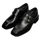 Men's Square Toe Instep Buckle Leather Formal Shoes