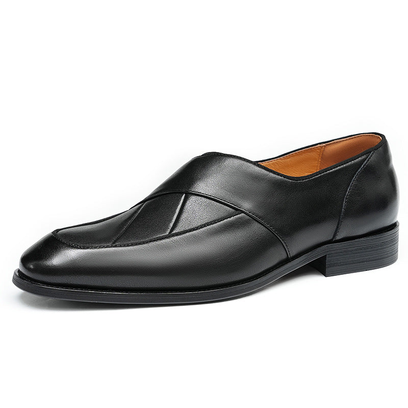Men's Paneled Slip-On Leather Formal Loafers