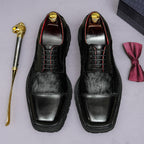 Men's Chunky Lug Sole Cap Toe Haircalf Leather Derbies