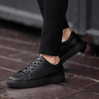 Men's Classic Triple-White Leather Low-Top Sneakers