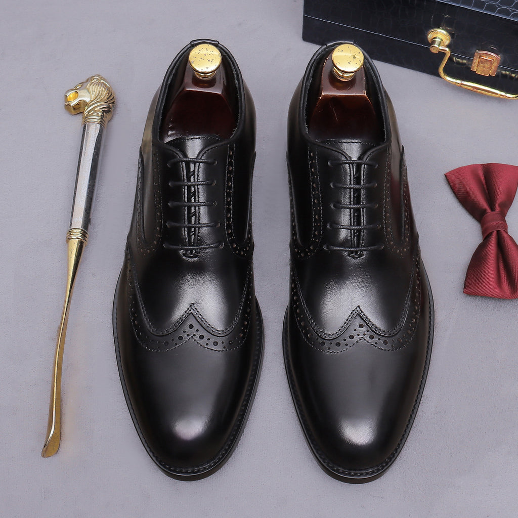 Men's Wingtip Brogue Chisel Toe Leather Oxfords