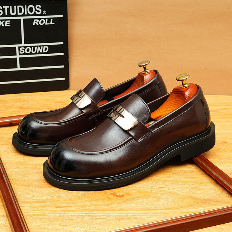 Men's Classic Round Toe Slip-On Leather Loafers