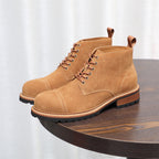 Cap Toe Suede Lug Sole Ankle Boots for Men