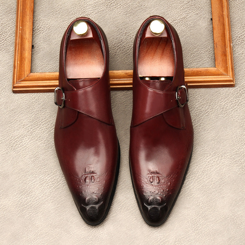 Men's Single-Strap Monk Shoes: Fashion Grand-Rite Dress Shoes