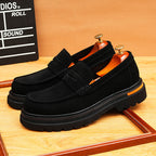 Men's Suede Chunky Sole Slip-On Formal Loafers