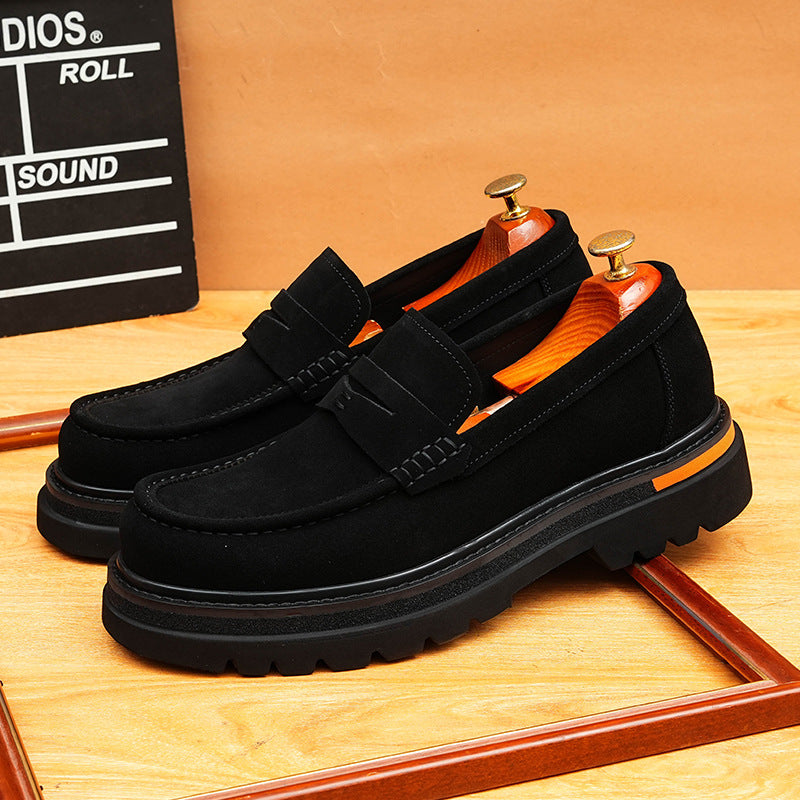 Men's Suede Chunky Sole Slip-On Formal Loafers