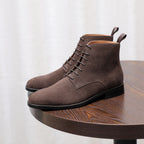 Men's Suede Chisel Plain Toe Lace-Up Ankle Dress Boots