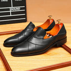 Men's High-Gloss Patchwork Leather Dress Loafers