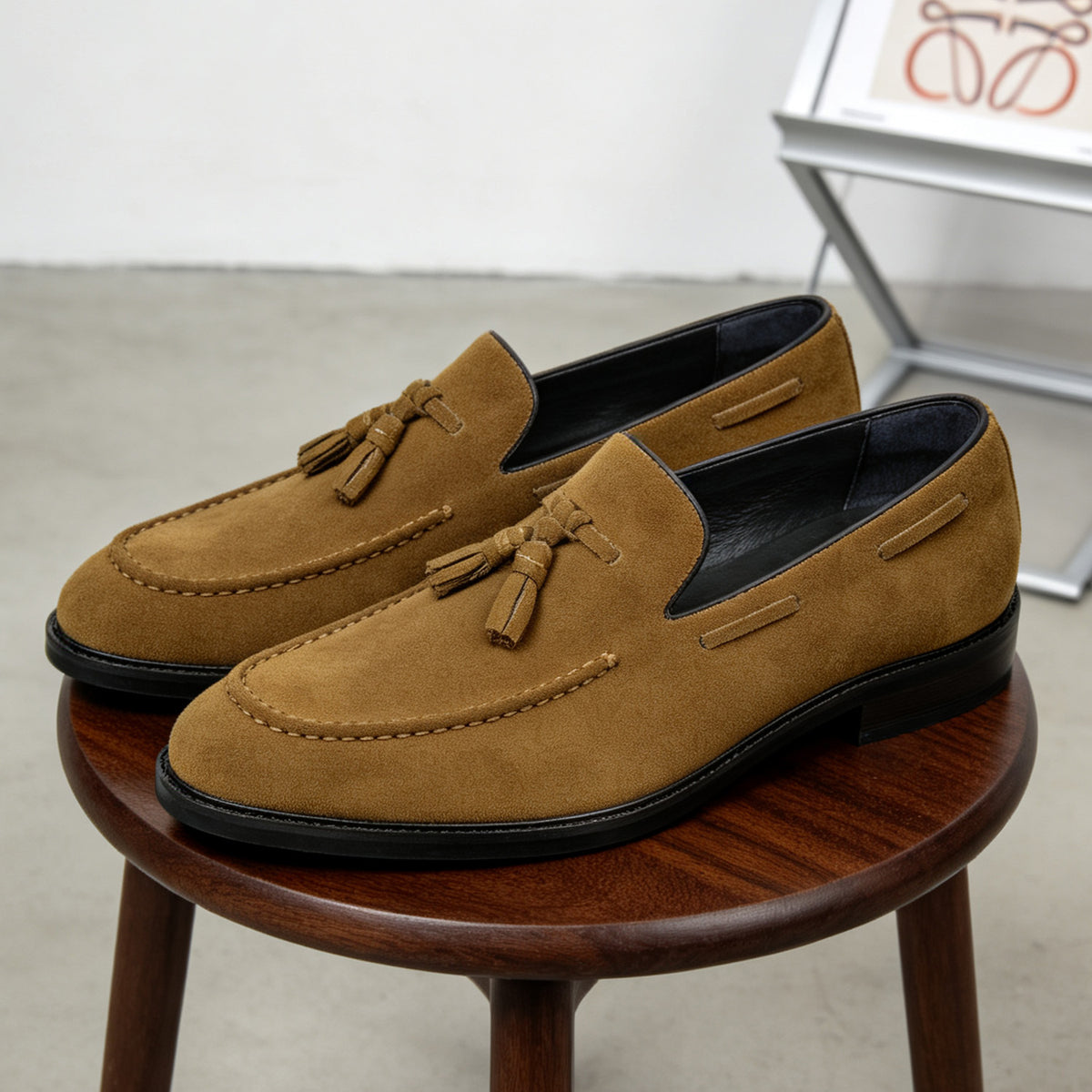 Men's Classic Suede Tassel Dress Loafers