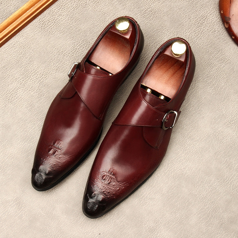 Men's Single-Strap Monk Shoes: Fashion Grand-Rite Dress Shoes